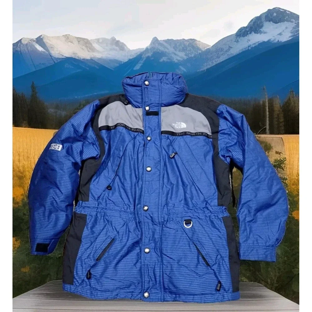 VINTAGE The North Face Extreme Gear Jacket Mens Large Blue Excellent Ski Ripstop